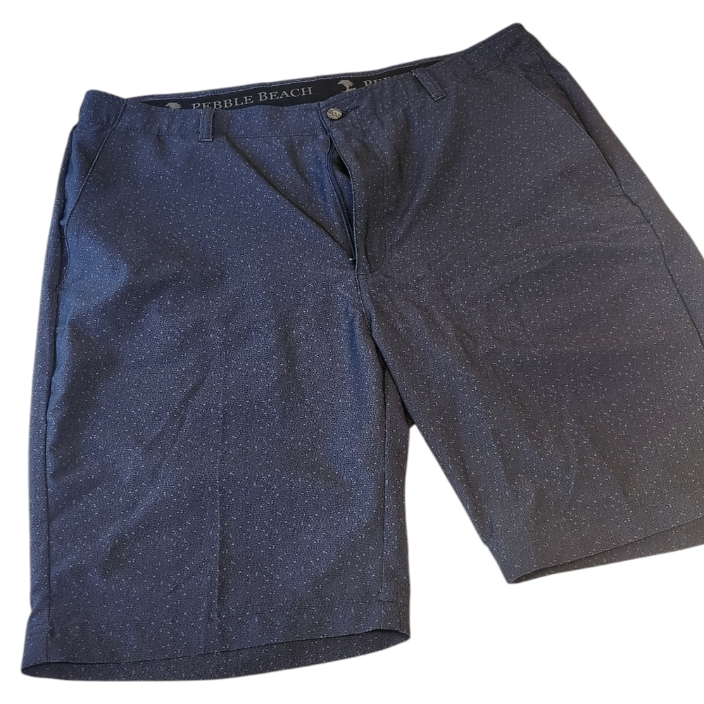 Pebble Beach Men's Dry-Luxe Performance Comfort Waist Golf Shorts Navy Size 38